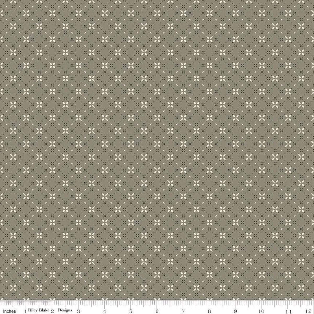 "Evening on the Prairie Geo Floral Green"-RBD