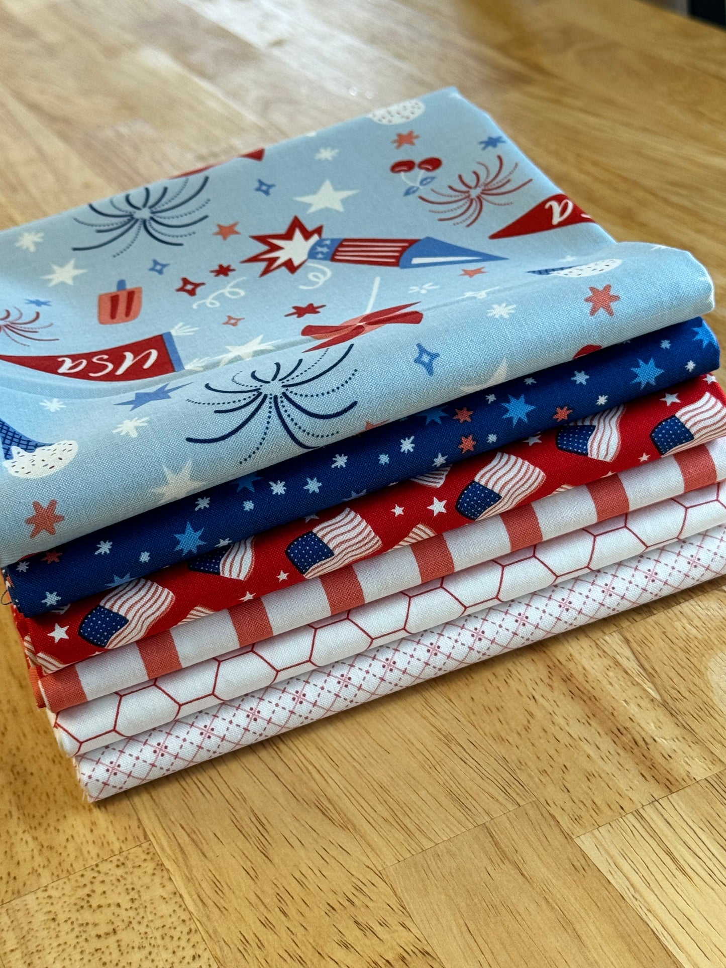 Red, White, and Blue 6 yard Bundle-1 yd cuts