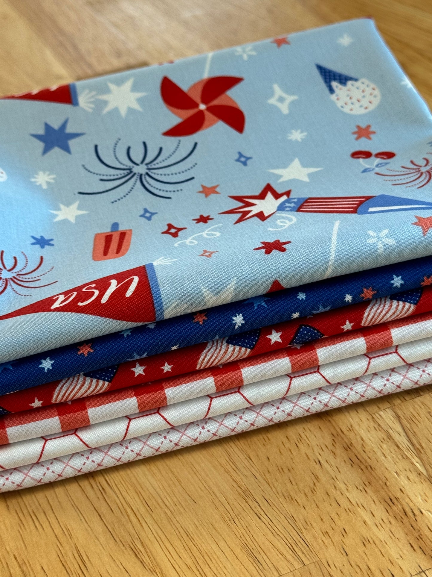 Red, White, and Blue 3 yard Bundle-1/2 yd cuts
