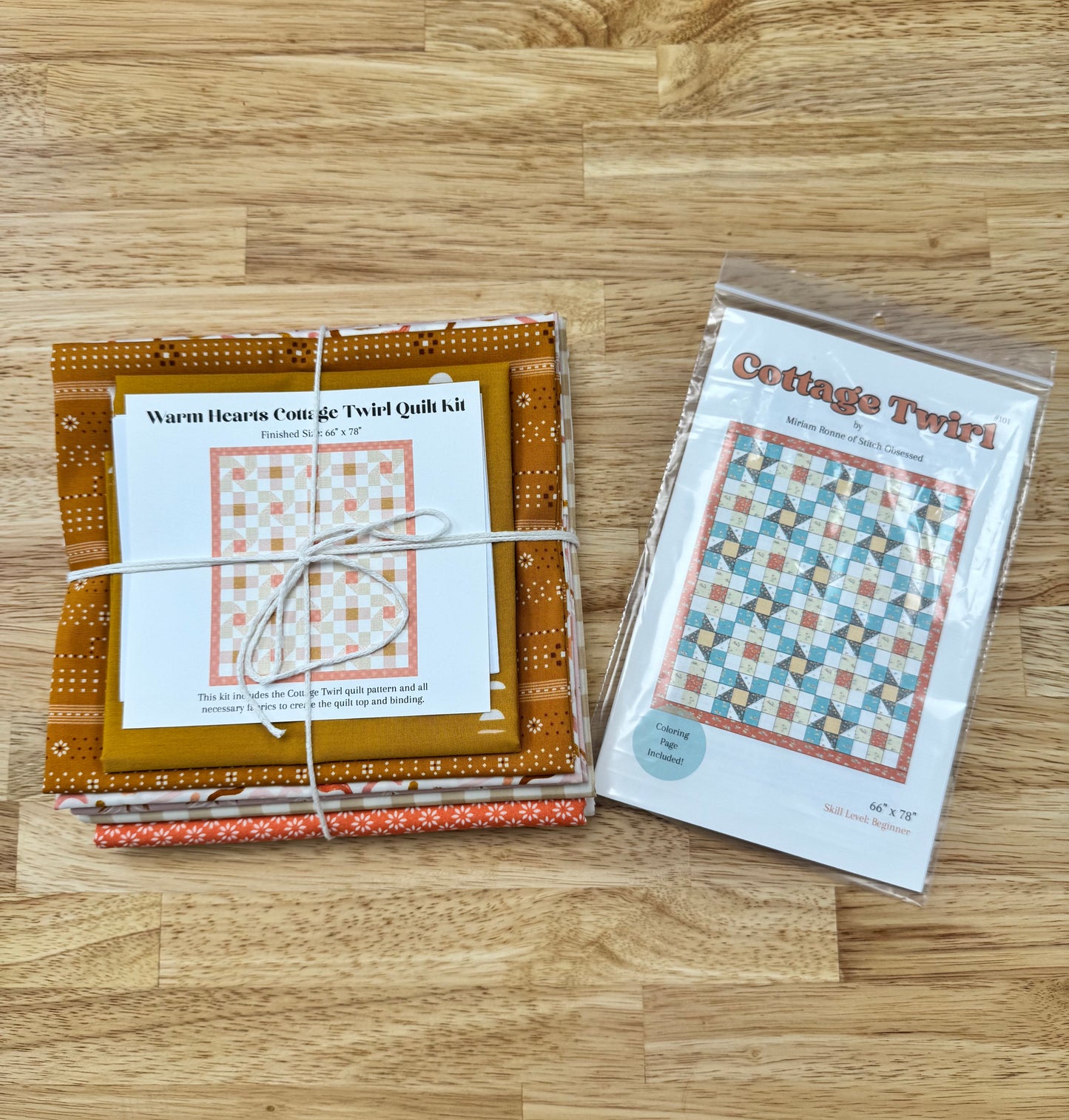 "Warm Hearts" Cottage Twirl Quilt Kit