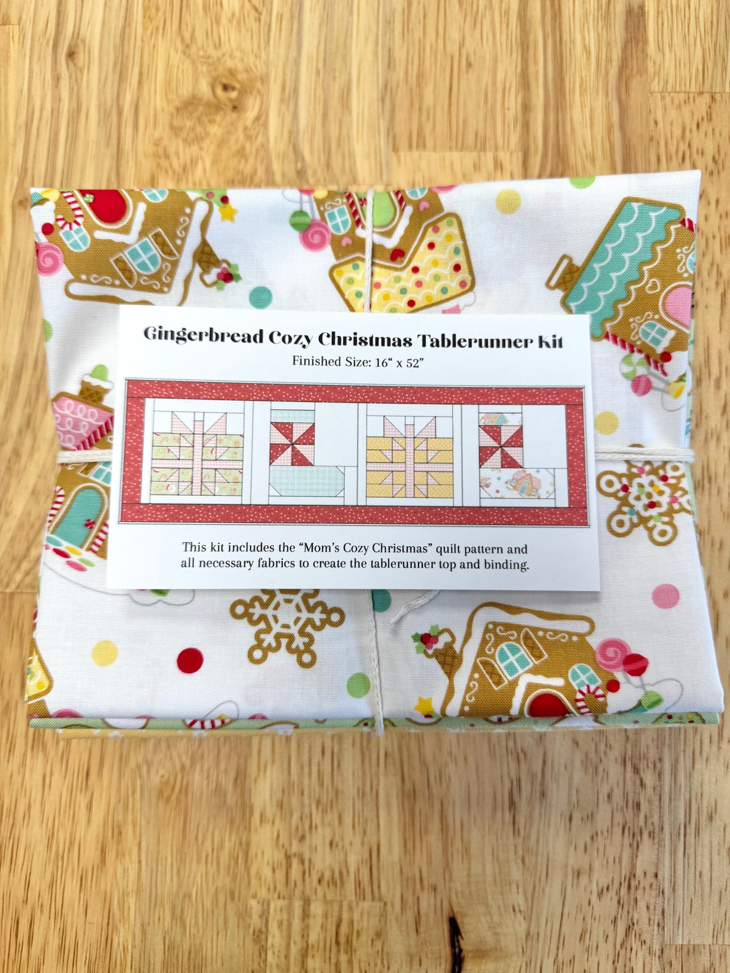 "Gingerbread" Cozy Christmas Table Runner Kit