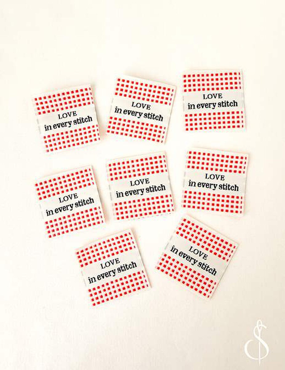 Minki Kim Check Love Woven Labels