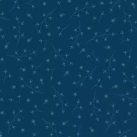 Navy Pretty Petals 108" Wide Back
