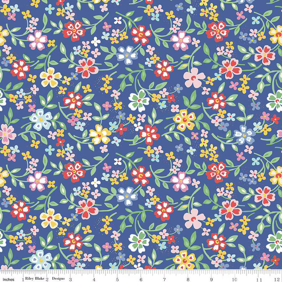 "Always In Season Blooming Bright Blue" 108" Wide Back- RBD