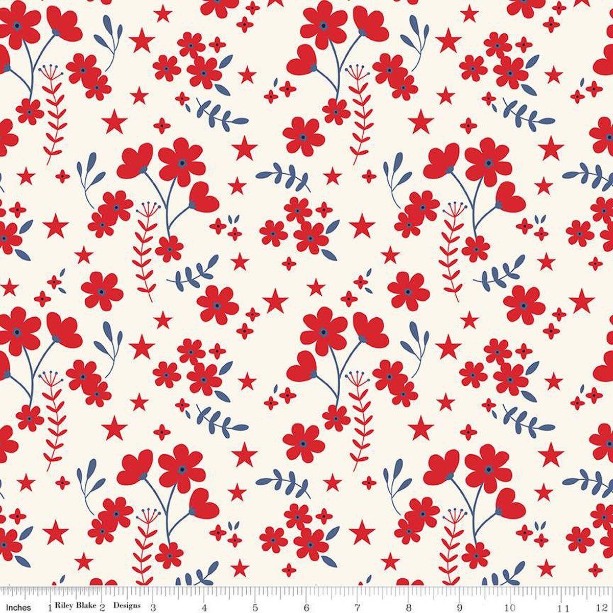 "Freedom Garden Ditsy Floral Multi" 108" Wide Back- 1/2 yard