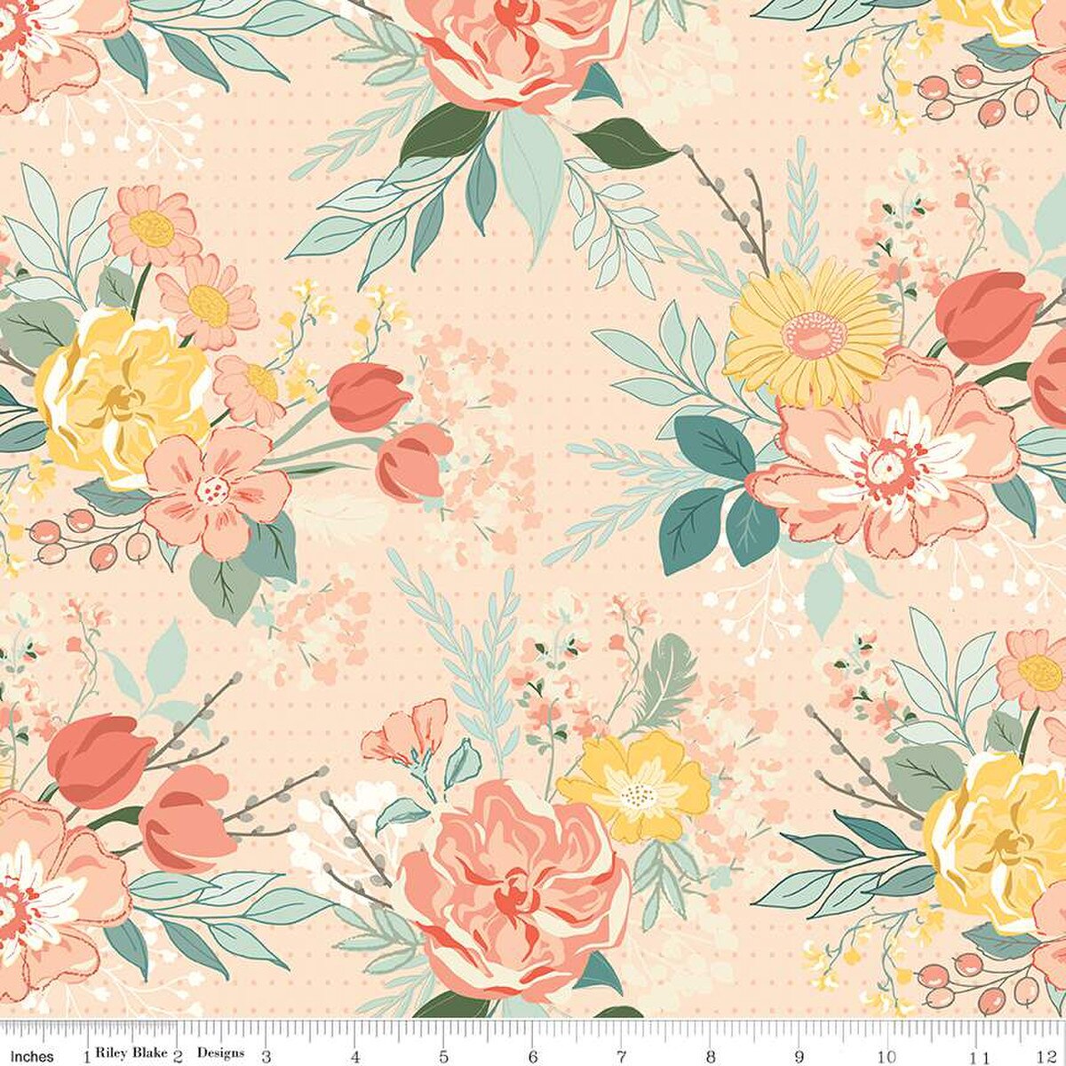 "New Beginnings Floral Blush" 108" Wide Back-RBD