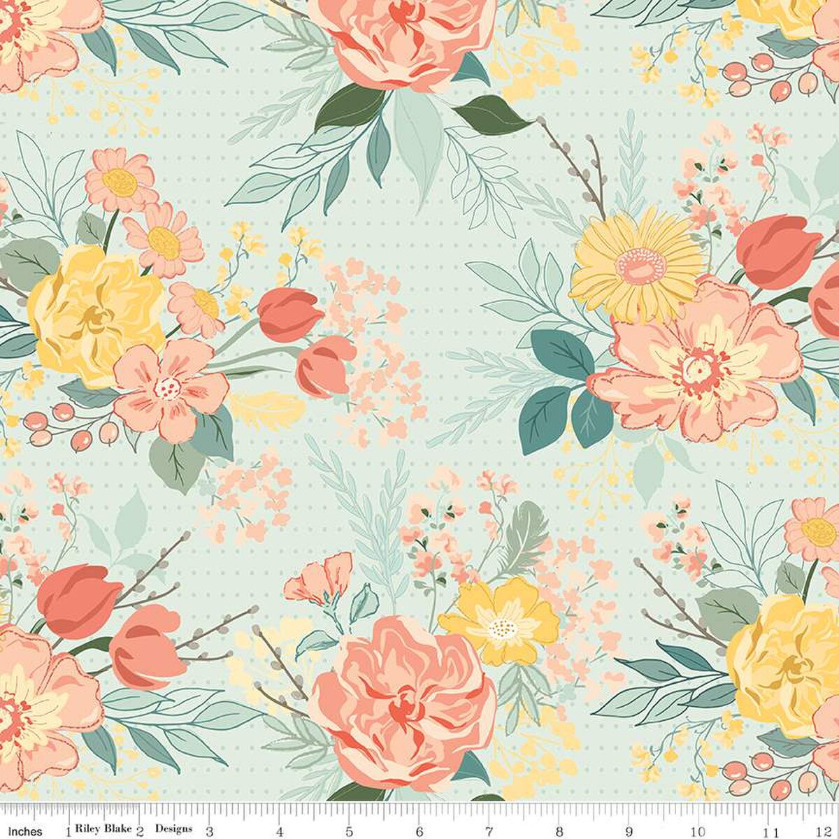 "New Beginnings Floral Mist" 108" Wide Back- 1/2 yard