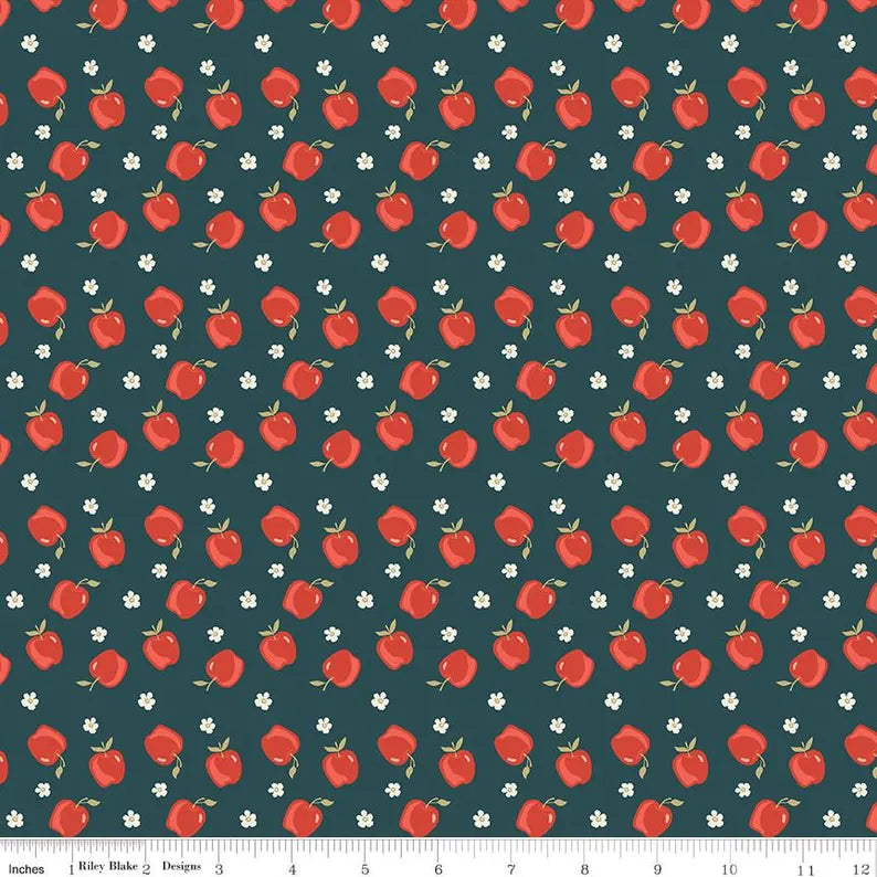 "Vintage Charm Apples Midnight"-RBD