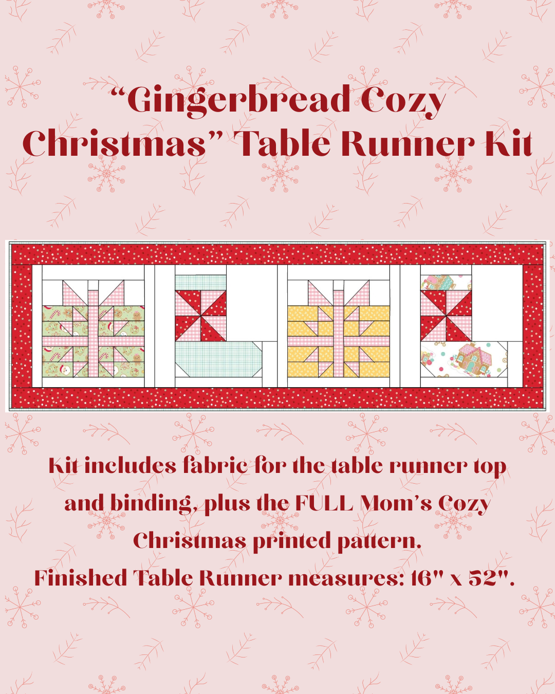 "Gingerbread" Cozy Christmas Table Runner Kit