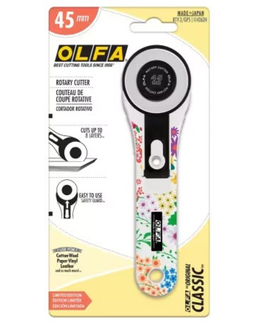 Olfa Rotary Cutter 45mm- Floral Handle