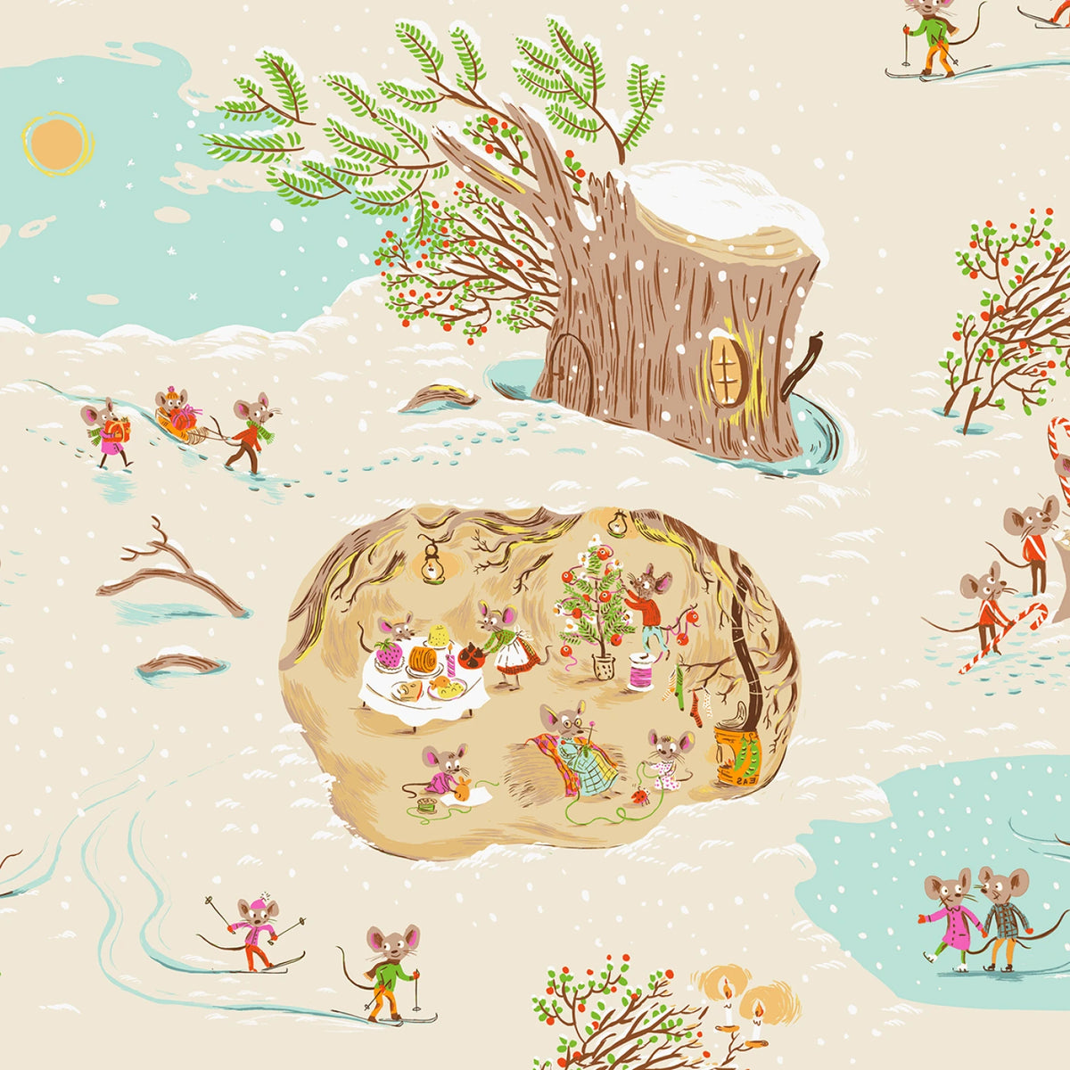 "Cream Christmas Mice" by Heather Ross- Windham