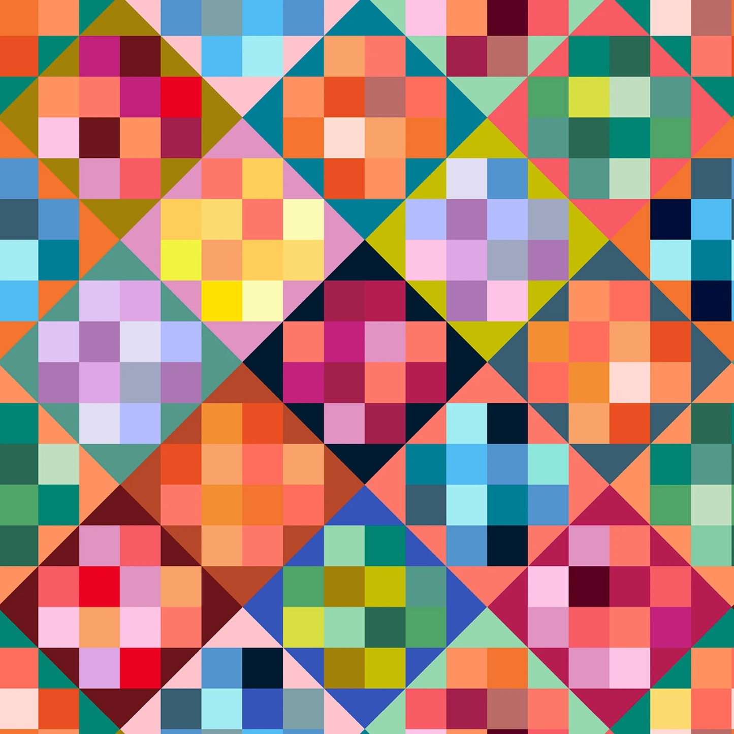 "Multi Colorblock" by Annabel Wrigley 108" Wide Back- 1/2 yard