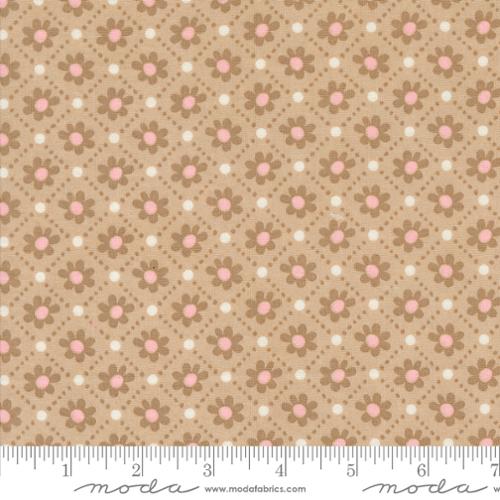 "Sunday Brunch Pastry Small Floral Check Tea"-Moda Fabrics