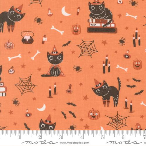 "Purrs and Boos Cats Novelty Pumpkin"-Moda Fabrics