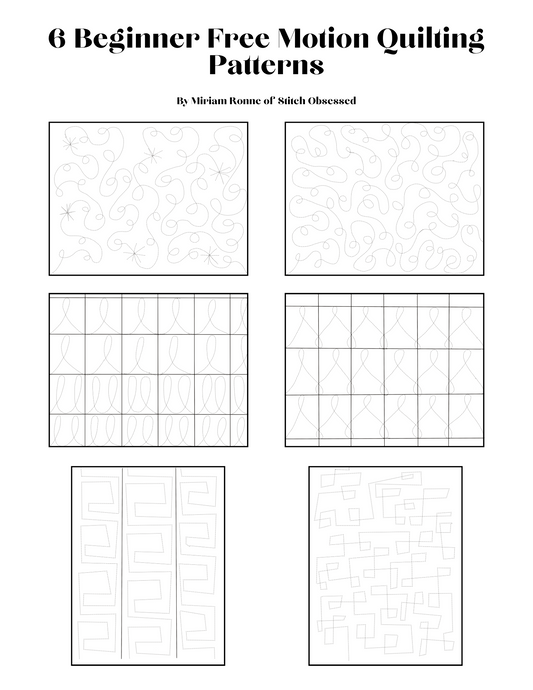 6 Free Motion Quilting Practice Templates