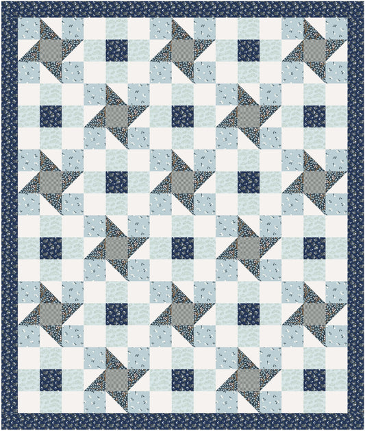 "Out of the Blue" Cottage Twirl Quilt Kit