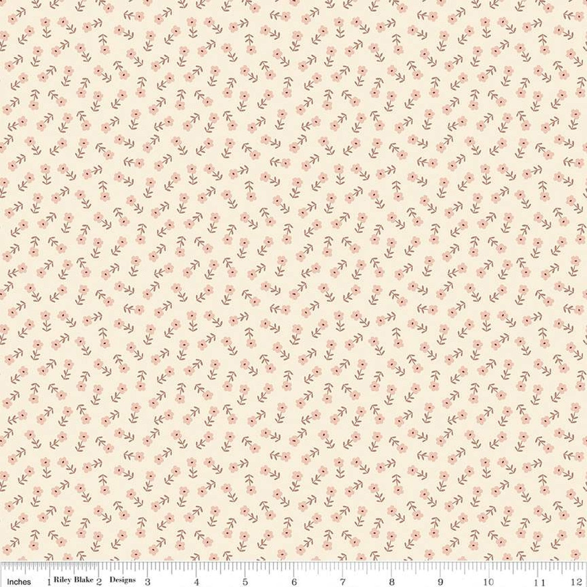 "Blush 'n Butterscotch Ditsy Floral Cream"-RBD