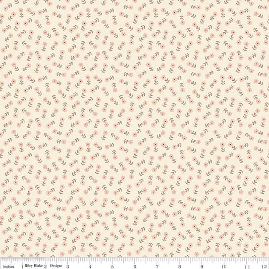 "Blush 'n Butterscotch Ditsy Floral Cream"-RBD