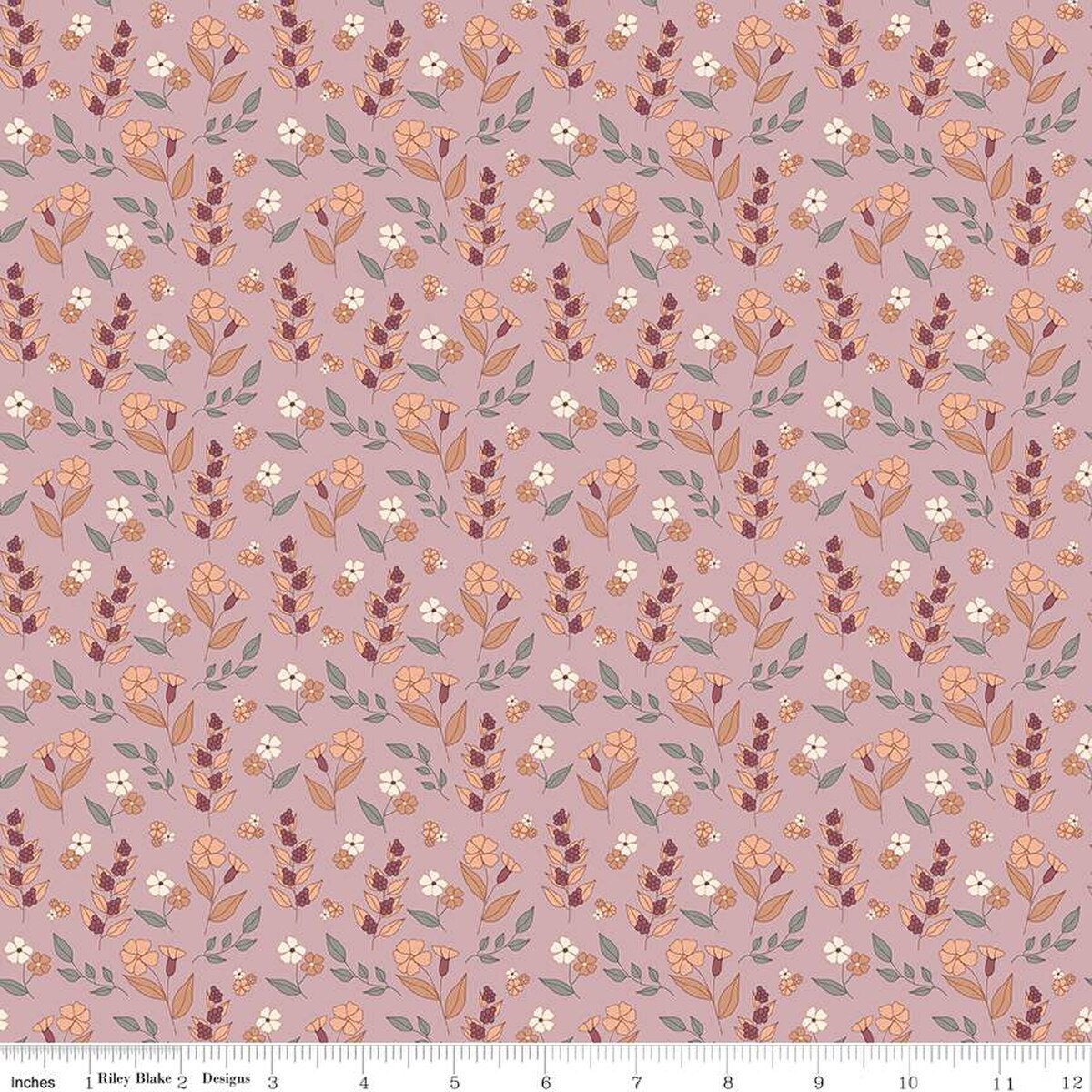 "Evening on the Prairie Autumn Floral Mauve"-RBD