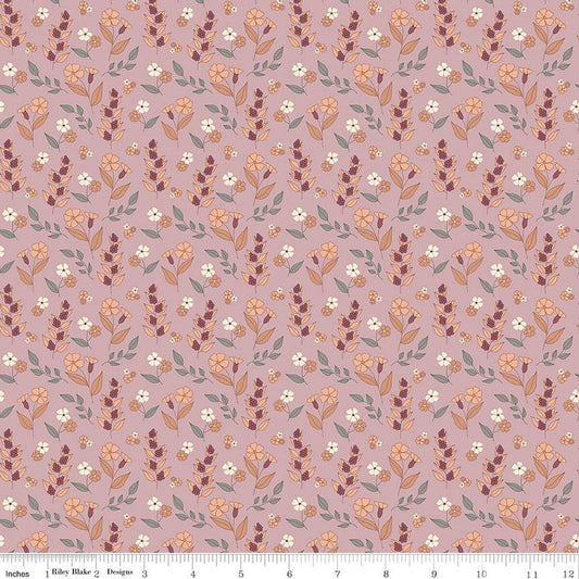 "Evening on the Prairie Autumn Floral Mauve"-RBD