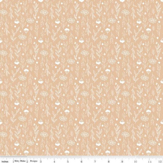 "Evening on the Prairie Silhouette Floral Beige"-RBD