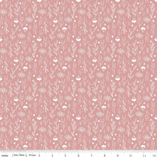 "Evening on the Prairie Silhouette Floral Pink"-RBD