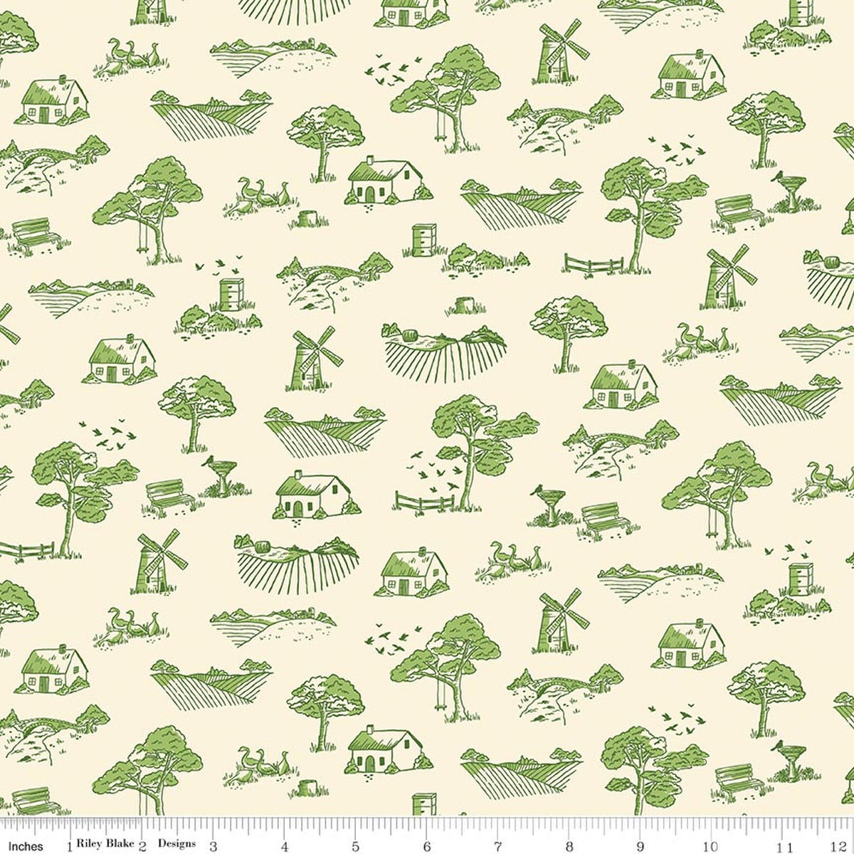 "Virginia Rose Toile Green"-RBD