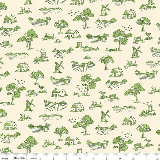 "Virginia Rose Toile Green"-RBD