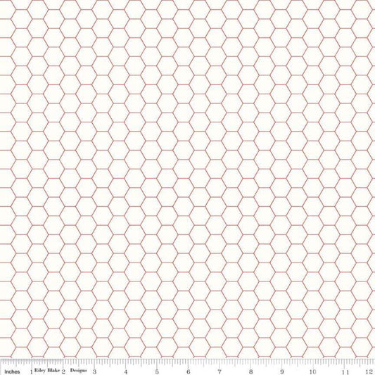 "Bee Backgrounds Honeycomb Red" by Lori Holt-RBD