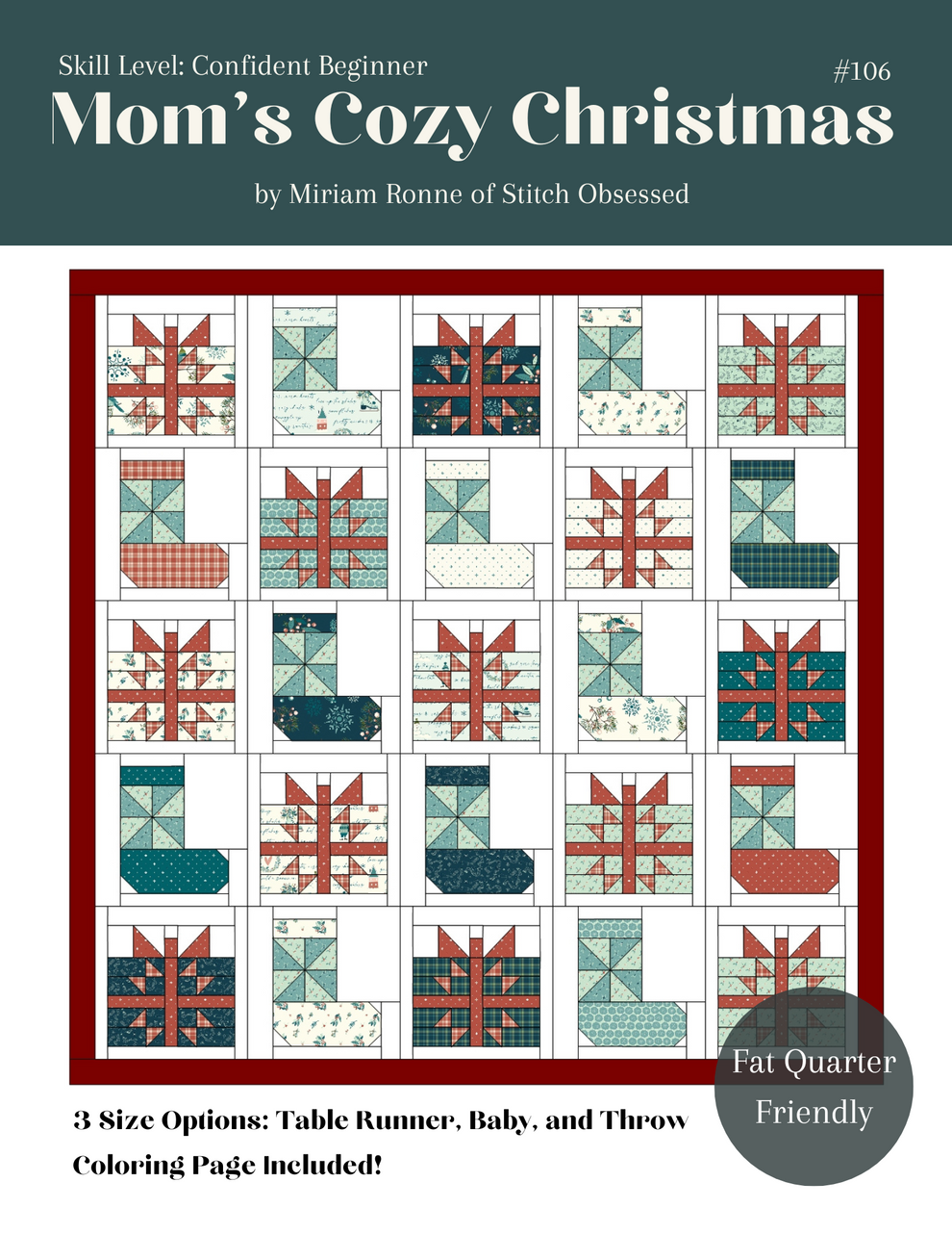 Eloc510 Pattern Mom's Cozy Christmas Quilt Pattern- Physical Copy – Stitch Obsessed