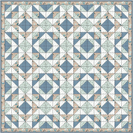 “Feelin’ Blue” HST StarBurst! Quilt Kit