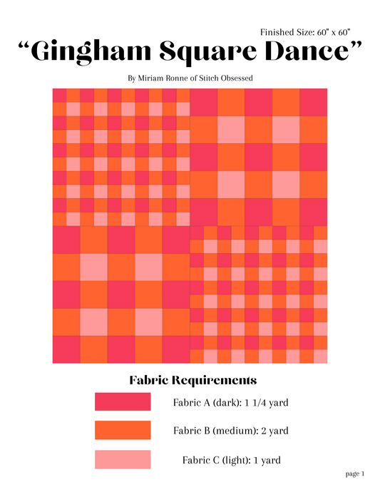 Gingham Square Dance Quilt Pattern