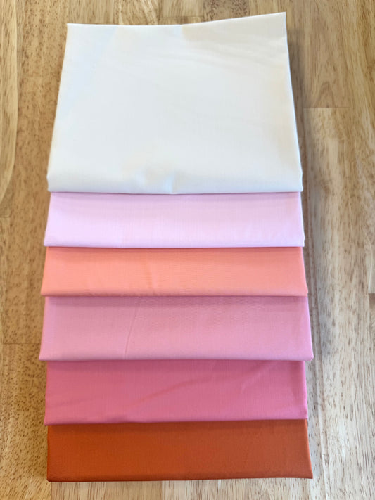 AGF Pure Solids “Sunset” 3 yard Bundle-1/2 yd cuts