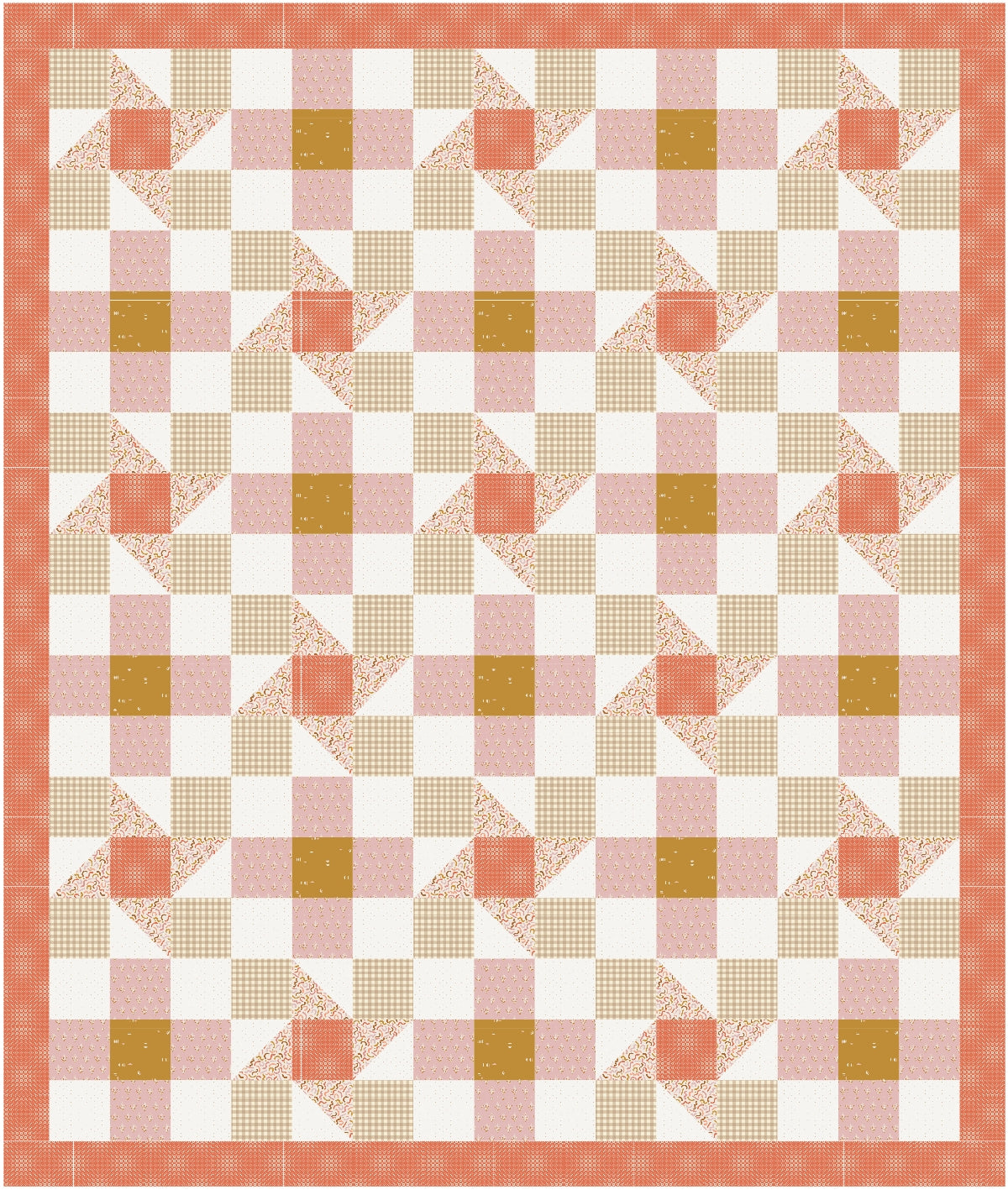 "Warm Hearts" Cottage Twirl Quilt Kit