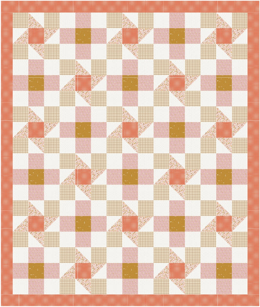 "Warm Hearts" Cottage Twirl Quilt Kit