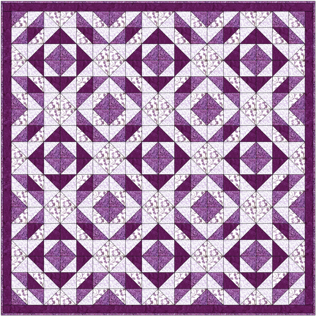 “Grape Soda” HST StarBurst! Quilt Kit