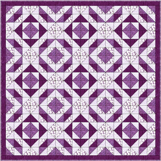 “Grape Soda” HST StarBurst! Quilt Kit