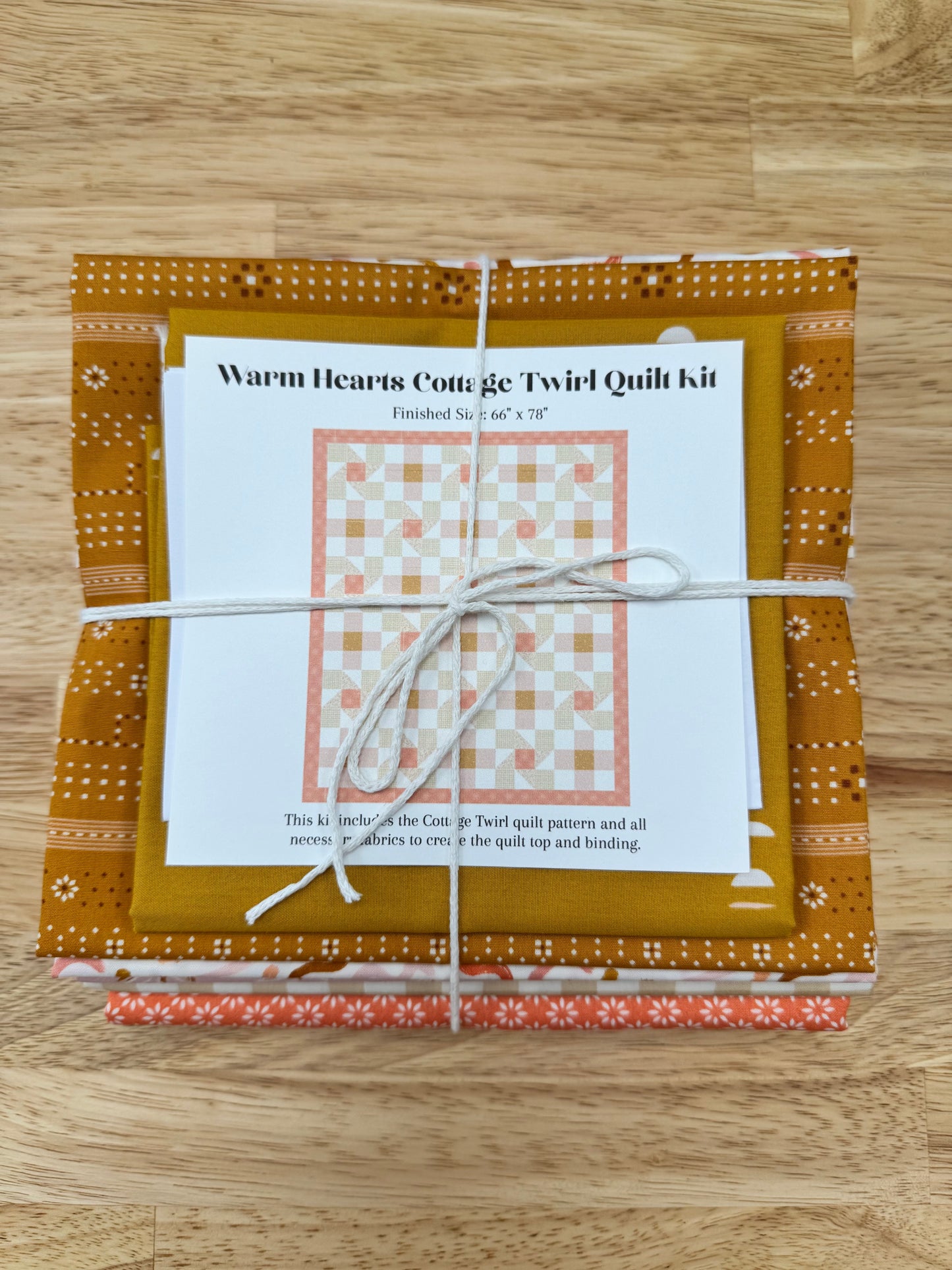 "Warm Hearts" Cottage Twirl Quilt Kit