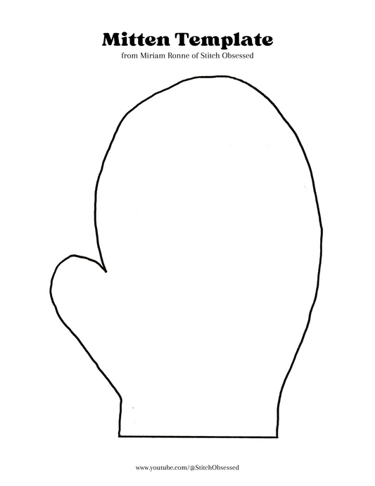 Winter Mitten Applique Template
