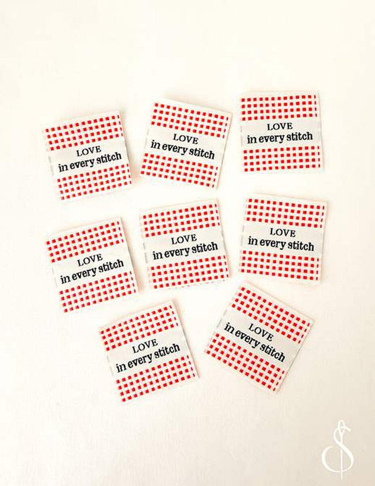 Minki Kim Check Love Woven Labels