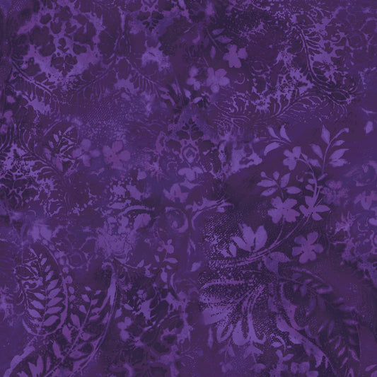 Purple Vintage Damask 108" Wide- 1/2 yard
