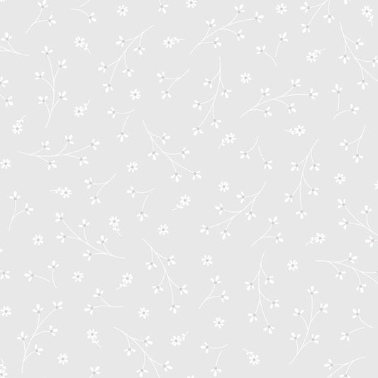 Light Grey Pretty Petals 108" Wide- 1/2 yard
