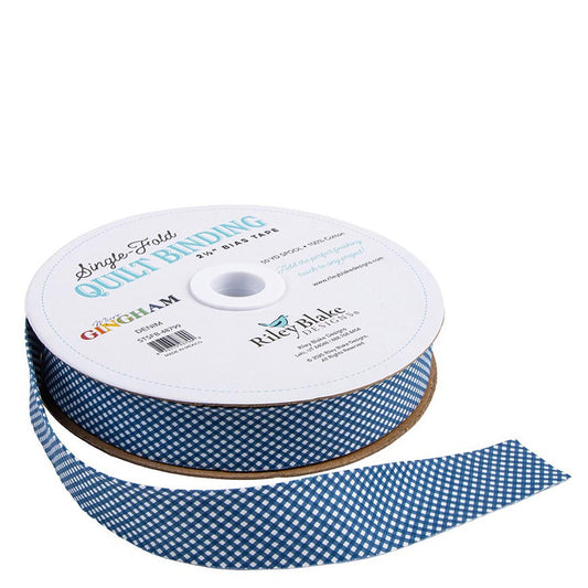 Single-Fold Quilt Binding "Micro Gingham Denim"- RBD