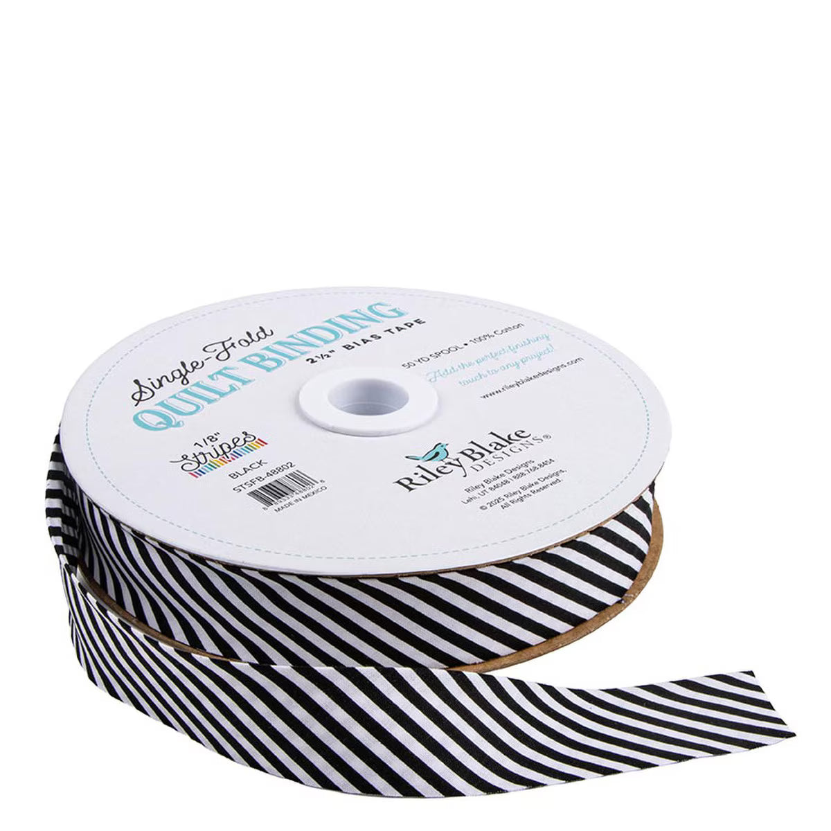 Single-Fold Quilt Binding "1/8" Stripe Black"- RBD