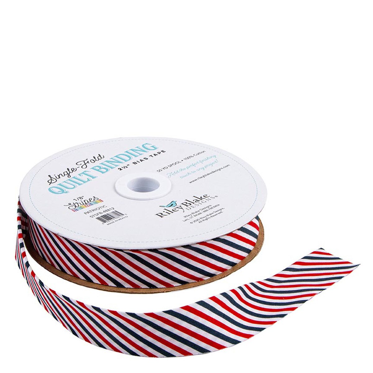 Single-Fold Quilt Binding "1/8" Stripe Patriotic"- RBD