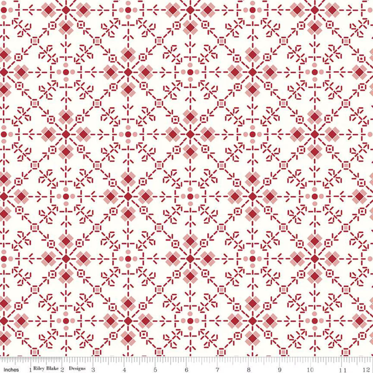 "Bee Plaids Homemade Red" 108" Wide Back- 1/2 yard