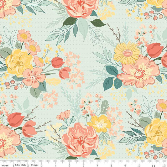 "New Beginnings Floral Mist" 108" Wide Back- 1/2 yard