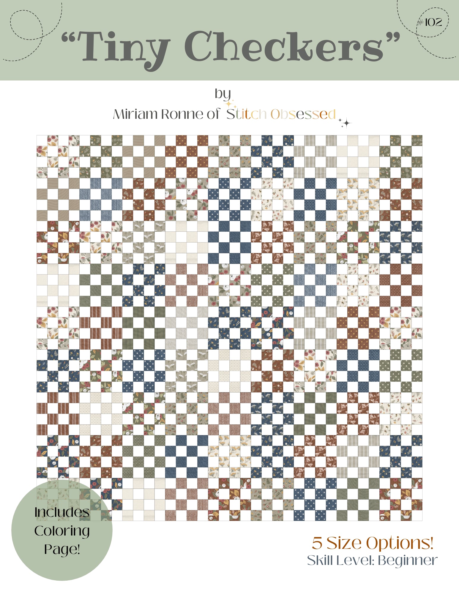 Extremely Small Checker Pattern Tiny Checkers Quilt Pattern (PDF Copy) – Stitch Obsessed